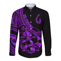 polynesia-long-sleeve-button-shirt-fish-hook-tattoo-go-fishing-polynesian-pattern-purple