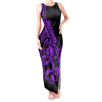 Polynesia Tank Maxi Dress Fish Hook Tattoo Go Fishing Polynesian Pattern Purple LT14 Women Purple - Polynesian Pride