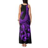 Polynesia Tank Maxi Dress Fish Hook Tattoo Go Fishing Polynesian Pattern Purple LT14 - Polynesian Pride