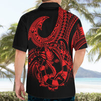 Polynesia Hawaiian Shirt Fish Hook Tattoo Go Fishing Polynesian Pattern Red LT14 - Polynesian Pride