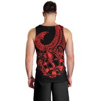 Polynesia Men Tank Top Fish Hook Tattoo Go Fishing Polynesian Pattern Red LT14 - Polynesian Pride