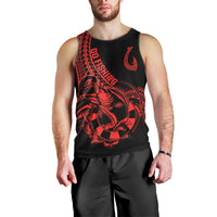 Polynesia Men Tank Top Fish Hook Tattoo Go Fishing Polynesian Pattern Red LT14 - Polynesian Pride