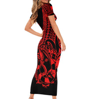 polynesia-short-sleeve-bodycon-dress-fish-hook-tattoo-go-fishing-polynesian-pattern-red