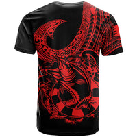 Polynesia T Shirt Fish Hook Tattoo Go Fishing Polynesian Pattern Red LT14 - Polynesian Pride