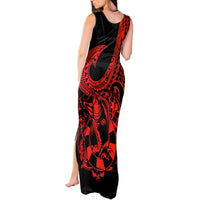 Polynesia Tank Maxi Dress Fish Hook Tattoo Go Fishing Polynesian Pattern Red LT14 - Polynesian Pride