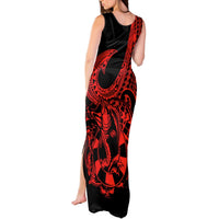 Polynesia Tank Maxi Dress Fish Hook Tattoo Go Fishing Polynesian Pattern Red LT14 - Polynesian Pride