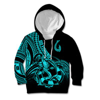 Polynesia Kid Hoodie Fish Hook Tattoo Go Fishing Polynesian Pattern Turquosie LT14 Hoodie Turquoise - Polynesian Pride