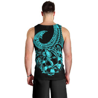 Polynesia Men Tank Top Fish Hook Tattoo Go Fishing Polynesian Pattern Turquosie LT14 - Polynesian Pride
