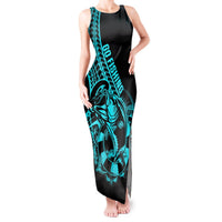 Polynesia Tank Maxi Dress Fish Hook Tattoo Go Fishing Polynesian Pattern Turquosie LT14 Women Turquoise - Polynesian Pride