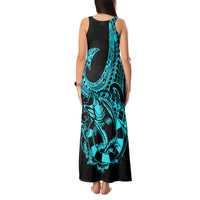 Polynesia Tank Maxi Dress Fish Hook Tattoo Go Fishing Polynesian Pattern Turquosie LT14 - Polynesian Pride