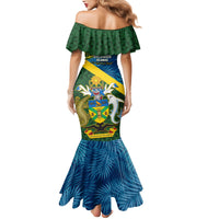 Solomon Islands Mermaid Dress Tropical Leaves With Melanesian Pattern LT14 - Polynesian Pride
