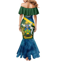 Solomon Islands Mermaid Dress Tropical Leaves With Melanesian Pattern LT14 - Polynesian Pride