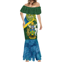 Solomon Islands Mermaid Dress Tropical Leaves With Melanesian Pattern LT14 - Polynesian Pride