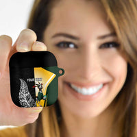 New Zealand and South Africa Rugby Custom AirPods Case Maori Silver Fern Springbok Together - Polynesian Pride