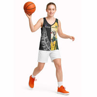 New Zealand and South Africa Rugby Custom Basketball Jersey Maori Silver Fern Springbok Together - Polynesian Pride