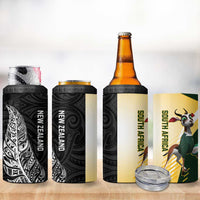 New Zealand and South Africa Rugby 4 in 1 Can Cooler Tumbler Maori Silver Fern Springbok Together - Polynesian Pride