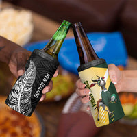 New Zealand and South Africa Rugby 4 in 1 Can Cooler Tumbler Maori Silver Fern Springbok Together - Polynesian Pride