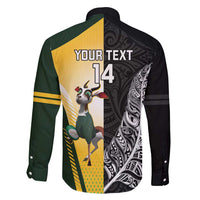 New Zealand and South Africa Rugby Custom Family Matching Tank Maxi Dress and Hawaiian Shirt Maori Silver Fern Springbok Together - Polynesian Pride
