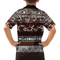 Bula Fiji Hawaiian Shirt Fijian Tapa Masi With Hibiscus Flowers LT14 - Polynesian Pride