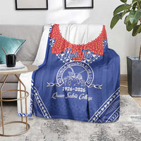 Queen Salote College 100 Years Personalized Blanket Tonga QSC Heilala Lei Blue Ngatu Pattern LT14 - Polynesian Pride