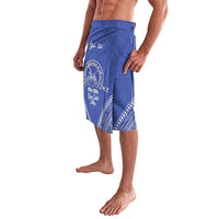 Queen Salote College 100 Years Personalized Lavalava Tonga QSC Heilala Lei Blue Ngatu Pattern LT14 - Polynesian Pride