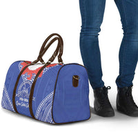 Queen Salote College 100 Years Personalized Travel Bag Tonga QSC Heilala Lei Blue Ngatu Pattern LT14 - Polynesian Pride