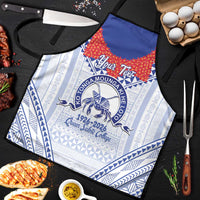 Queen Salote College 100 Years Personalized Apron Tonga QSC Heilala Lei White Ngatu Pattern LT14 White - Polynesian Pride