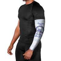 Queen Salote College 100 Years Personalized Arm Sleeves Tonga QSC Heilala Lei White Ngatu Pattern LT14 - Polynesian Pride