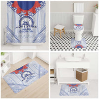 Queen Salote College 100 Years Personalized Bathroom Set Tonga QSC Heilala Lei White Ngatu Pattern LT14 - Polynesian Pride