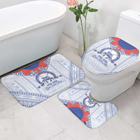 Queen Salote College 100 Years Personalized Bathroom Set Tonga QSC Heilala Lei White Ngatu Pattern LT14 - Polynesian Pride