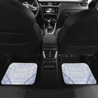 Queen Salote College 100 Years Personalized Car Mats Tonga QSC Heilala Lei White Ngatu Pattern LT14 Set 2pcs - Back White - Polynesian Pride