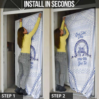 Queen Salote College 100 Years Personalized Door Cover Tonga QSC Heilala Lei White Ngatu Pattern LT14 - Polynesian Pride