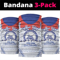 Queen Salote College 100 Years Personalized Neck Gaiter Tonga QSC Heilala Lei White Ngatu Pattern LT14 package One Size: 25*50cm White - Polynesian Pride
