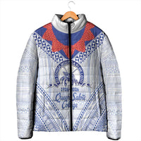 Queen Salote College 100 Years Personalized Padded Jacket Tonga QSC Heilala Lei White Ngatu Pattern LT14 - Polynesian Pride