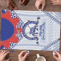 Queen Salote College 100 Years Personalized Puzzle Tonga QSC Heilala Lei White Ngatu Pattern LT14 - Polynesian Pride