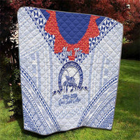 Queen Salote College 100 Years Personalized Quilt Tonga QSC Heilala Lei White Ngatu Pattern LT14 - Polynesian Pride