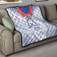 Queen Salote College 100 Years Personalized Quilt Tonga QSC Heilala Lei White Ngatu Pattern LT14 - Polynesian Pride