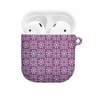Poni Palaka Quilt Hawaii AirPods Case Hawaiian Tropical Monstera Sea Turtle LT14 Purple - Polynesian Pride