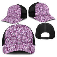 Poni Palaka Quilt Hawaii Baseball Net Cap Hawaiian Tropical Monstera Sea Turtle LT14 - Polynesian Pride