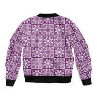Poni Palaka Quilt Hawaii Bomber Jacket Hawaiian Tropical Monstera Sea Turtle LT14 - Polynesian Pride