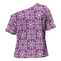 Poni Palaka Quilt Hawaii Cross Shoulder Shirt Hawaiian Tropical Monstera Sea Turtle LT14 - Polynesian Pride