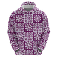 Poni Palaka Quilt Hawaii Hoodie Hawaiian Tropical Monstera Sea Turtle LT14 - Polynesian Pride