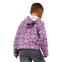 Poni Palaka Quilt Hawaii Kid Hoodie Hawaiian Tropical Monstera Sea Turtle LT14 - Polynesian Pride