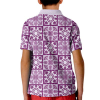 Poni Palaka Quilt Hawaii Kid Polo Shirt Hawaiian Tropical Monstera Sea Turtle LT14 - Polynesian Pride