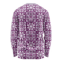 Poni Palaka Quilt Hawaii Long Sleeve Shirt Hawaiian Tropical Monstera Sea Turtle LT14 - Polynesian Pride