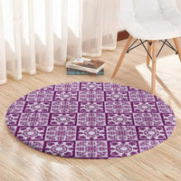 Poni Palaka Quilt Hawaii Round Carpet Hawaiian Tropical Monstera Sea Turtle LT14 - Polynesian Pride