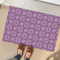 Poni Palaka Quilt Hawaii Rubber Doormat Hawaiian Tropical Monstera Sea Turtle LT14 - Polynesian Pride