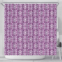 Poni Palaka Quilt Hawaii Shower Curtain Hawaiian Tropical Monstera Sea Turtle LT14 - Polynesian Pride