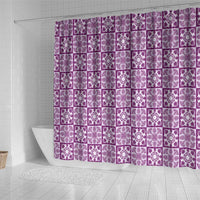 Poni Palaka Quilt Hawaii Shower Curtain Hawaiian Tropical Monstera Sea Turtle LT14 - Polynesian Pride