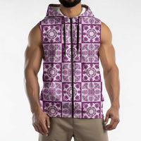 Poni Palaka Quilt Hawaii Sleeveless Zip Hoodie Hawaiian Tropical Monstera Sea Turtle LT14 - Polynesian Pride